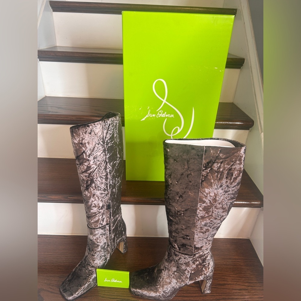 Women’s Sam Edelman Boots, Isabel Knee High Boots, Velvet, Sz. 7 1/2 M - Picture 2 of 12